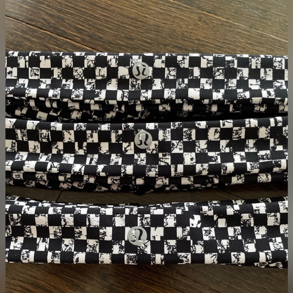 lululemon athletica Black and White Checkered Hairband